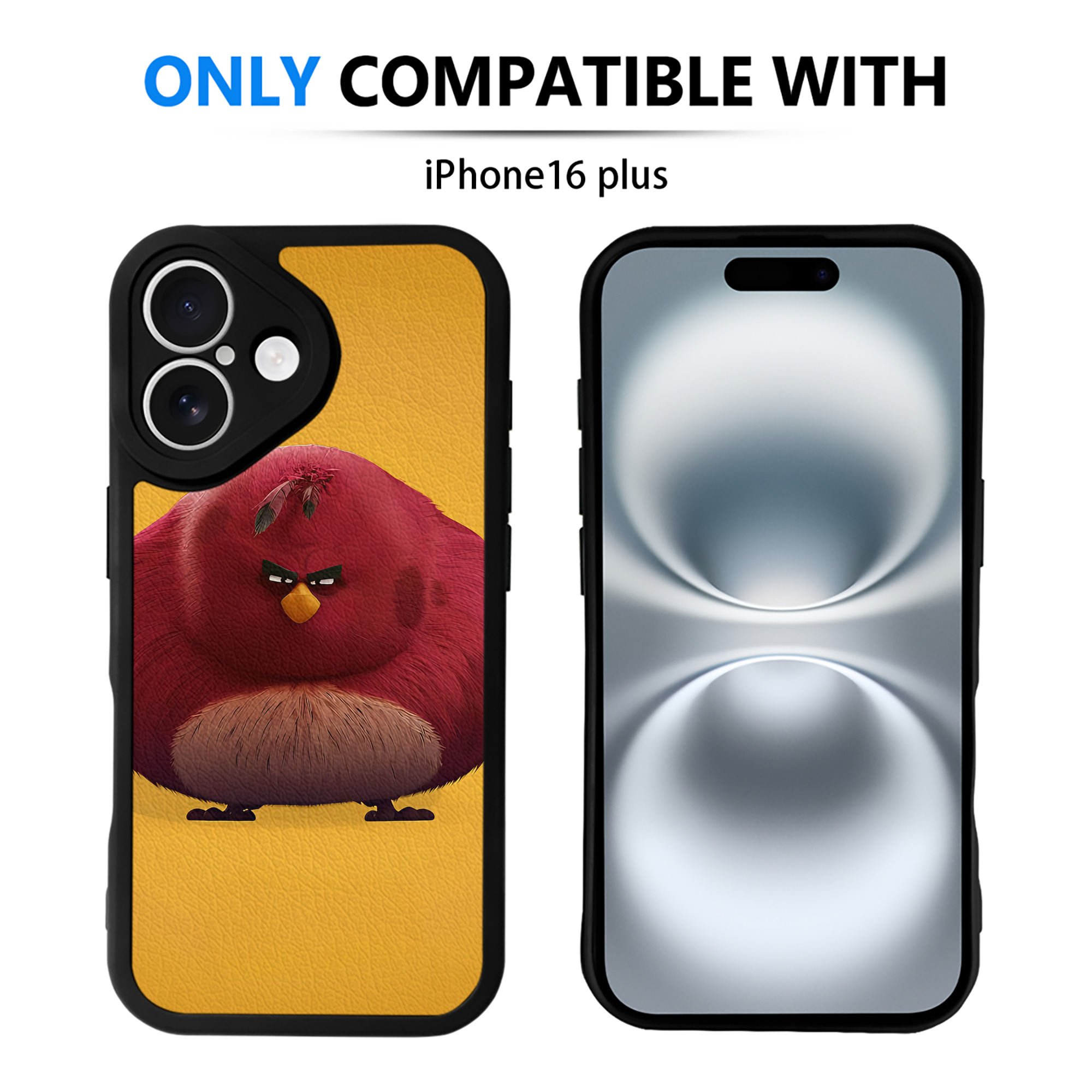 （画像用） Angry Birds アングリーバード 【iPhone 16シリーズ対応】シリコンスマホケース（レザー調） 材質：シリコン